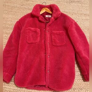 H&M pink Sherpa jacket size small